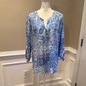 Kim Rogers Light Blue Paisley Tunic